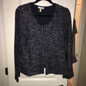 J.crew Navy and white peplum jacket